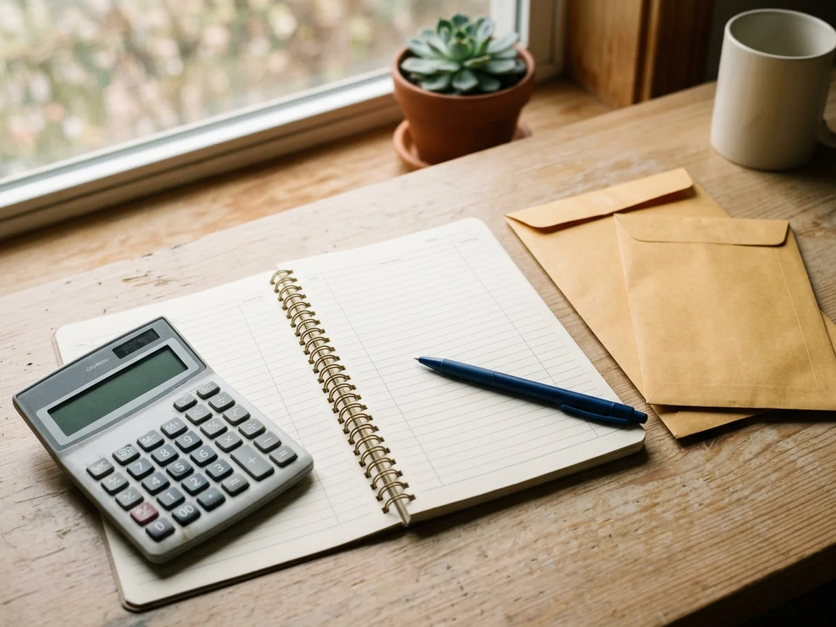 A calculator and notebook for comparing what a travel quote includes